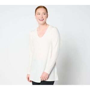 Splendid Women's Top Sz XL Essentials Liquid Knit A-Line Tunic White